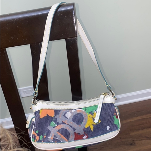 Dooney & Bourke Canvas/Leather Mini Pochette - Picture 1 of 12